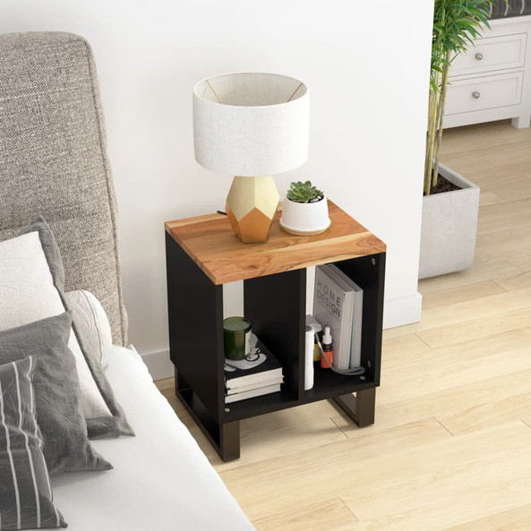 vidaXL 350645 - Table d'appoint 40x31x46cm Bois d'acacia solide et d'ingénierie