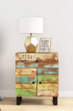 vidaXL 350670 - Bedside Cabinet 50x33x60cm Solid Wood Reclaimed&Engineered Wood