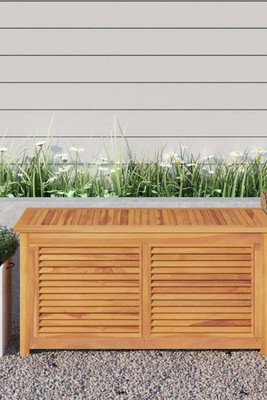 vidaXL 363271 - Boîte de rangement jardin et sac 114x50x58 cm bois massif teck