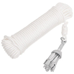 vidaXL 94275 - Folding Anchor with Rope Silver 0.7 kg Hot Dip Galvanized Cast Iron