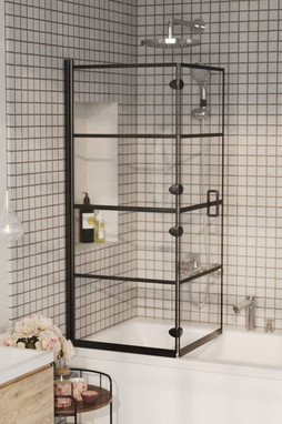vidaXL 150745 - Folding Shower Enclosure ESG 120x140 cm Black
