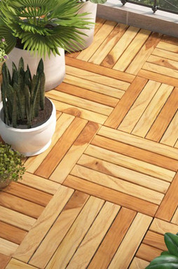 vidaXL 3152102 - Tuiles de terrasse 20 pcs 30x30 cm bois massif teck vertical
