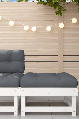 vidaXL 825437 - Garden Footstool with Cushion Solid Wood Pine