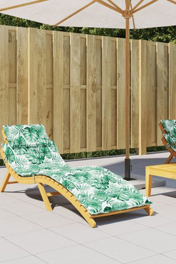 vidaXL 361352 - Sun Lounger Cushion Leaf Pattern Oxford Fabric