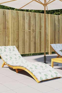 vidaXL 361402 - Sun Lounger Cushion Leaf Pattern Oxford Fabric