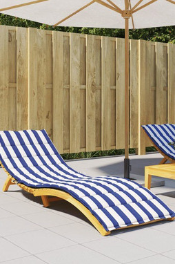 vidaXL 361421 - Sun Lounger Cushion &White Stripe Oxford Fabric