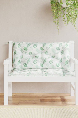 vidaXL 361674 - Garden Bench Cushions 2pcs Leaf Pattern 100x50x7cm Fabric