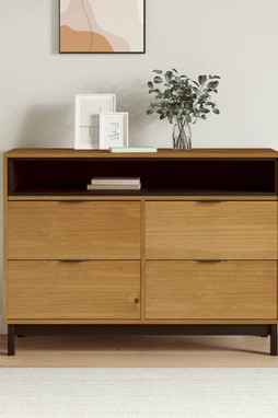 vidaXL 357816 - Drawer Cabinet FLAM 110x40x80 cm Solid Wood Pine