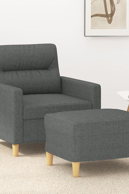vidaXL 3201066 - Fauteuil avec repose-pied foncé 60 cm Tissu