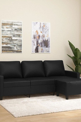 vidaXL 3201024 - Canapé à 3 places avec repose-pieds 180 cm Similicuir