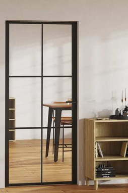 vidaXL 151204 - Porte intérieure Verre ESG et aluminium 93x201,5 cm
