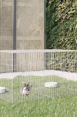vidaXL 171568 - Cage à lapin 2 panneaux 110x79x54 cm Fer galvanisé