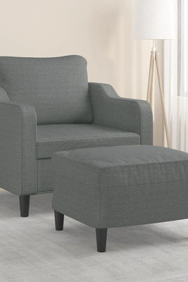 vidaXL 3201128 - Fauteuil avec repose-pied foncé 60 cm Tissu