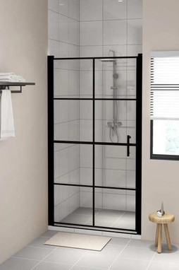 vidaXL 148892 - Shower Doors Tempered Glass 100x178 cm Black
