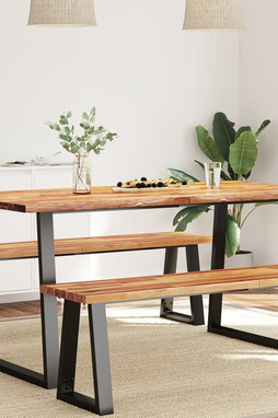 vidaXL 353290 - Table à manger 160x80x75 cm bois dacacia solide à bord vif
