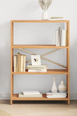 vidaXL 353811 - 4-Tier Shelf 80x30x112 cm Solid Wood Oak
