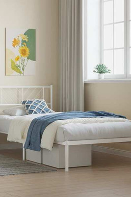 vidaXL 372223 - Metal Bed Frame without Mattress with Headboard 100x200cm
