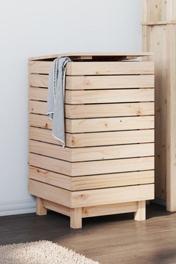 vidaXL 832321 - Panier à linge 44x44x76 cm bois massif de pin