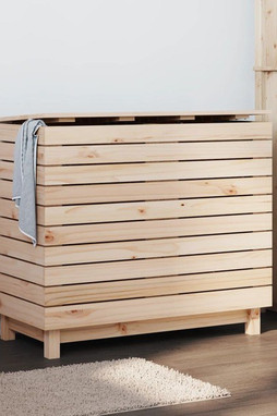 vidaXL 832323 - Panier à linge 88,5x44x76 cm bois massif de pin