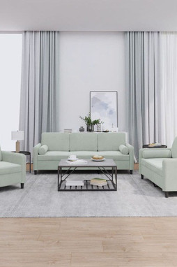 vidaXL 3201954 - Ensemble de canapés 3 pcs avec coussins gris clair velours