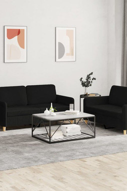 vidaXL 3202090 - Ensemble de canapés 2 pcs avec coussins Tissu