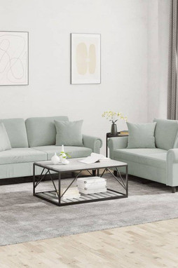 vidaXL 3202230 - Ensemble de canapés 2 pcs avec coussins gris clair velours