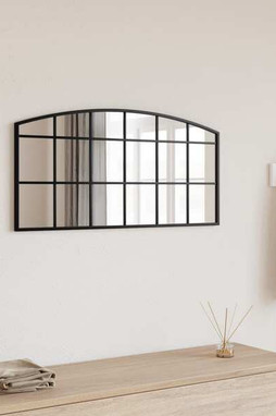 vidaXL 358637 - Miroir mural noir 80x40 cm arche fer