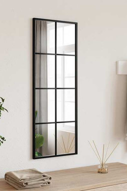vidaXL 358642 - Miroir mural noir 30x80 cm rectangulaire fer