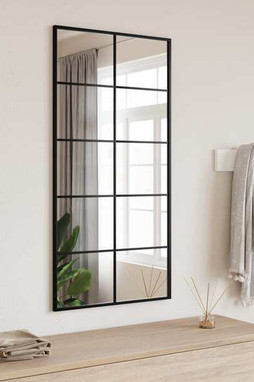 vidaXL 358649 - Miroir mural noir 50x100 cm rectangulaire fer
