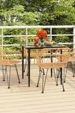 vidaXL 3157846 - Ensemble à manger de jardin 5pcs Résine tressée