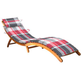 vidaXL 3061585 - Garden Sun Lounger with Cushion Solid Acacia Wood