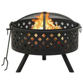vidaXL 311890 - Fire Pit with Poker 68 cm XXL Steel