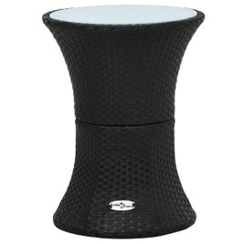 vidaXL 48150 - Garden Side Table Drum Shape Poly Rattan
