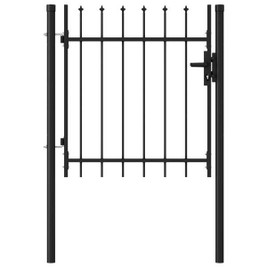 vidaXL 146032 - Portillon simple porte avec dessus à pointe Acier 1x1 m
