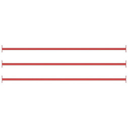 vidaXL 93200 - Turning Bars 3 pcs 125 cm Steel Red