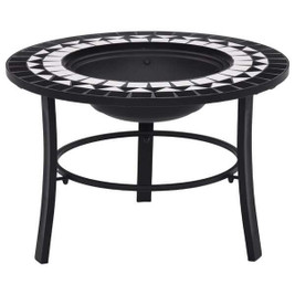 vidaXL 46721 - vidaXl Mosaic Fire Pit and White 68cm Ceramic