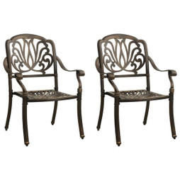 vidaXL 315567 - Garden Chairs 2 pcs Cast Aluminium Bronze