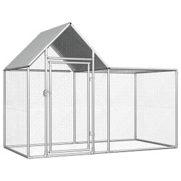 vidaXL 144553 - Chicken Coop 2x1x1.5 m Galvanised Steel