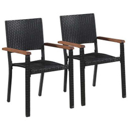 vidaXL 43937 - Outdoor Chairs 2 pcs Poly Rattan