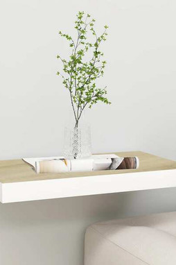 vidaXL 326570 - Floating Wall Shelf Oak and White 40x23x3.8 cm MDF