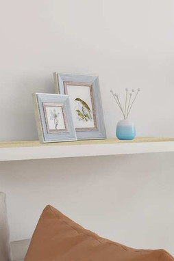 vidaXL 326579 - Floating Wall Shelf Oak and White 80x23.5x3.8 cm MDF