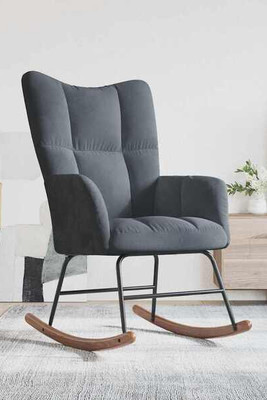 vidaXL 328140 - Chaise à bascule foncé Velours