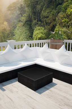 vidaXL 42895 - 4 Piece Garden Lounge Set with Cushions Poly Rattan