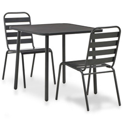 vidaXL 44261 - 3 Piece Bistro Set Steel Dark