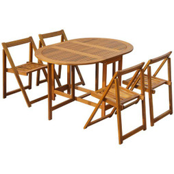vidaXL 45594 - 5 Piece Folding Outdoor Dining Set Solid Acacia Wood