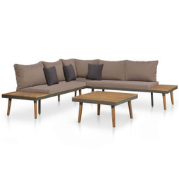 vidaXL 44240 - 4 Piece Garden Lounge Set with Cushions Solid Acacia Wood