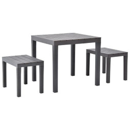 vidaXL 48779 - Garden Table with 2 Benches Plastic