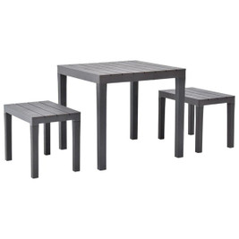 vidaXL 48779 - Garden Table with 2 Benches Plastic