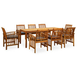 vidaXL 3058093 - 9 Piece Garden Dining Set with Cushions Solid Acacia Wood