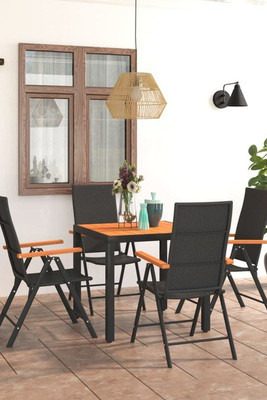vidaXL 3060077 - 5 Piece Garden Dining Set and Brown